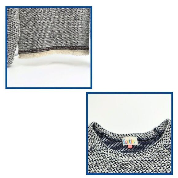 Lottie Tweed Crochet Pattern with Fringes at the bottom hem Sweater, Sz 12/14 - Picture 6 of 9